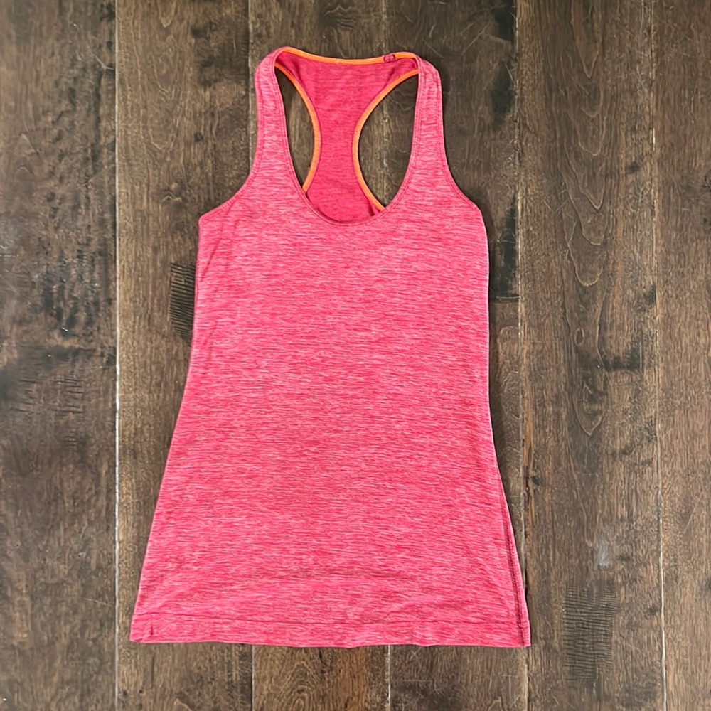 Womens Lululemon Red Heather Racerback Tank Top 8 Athletic Gym